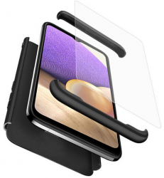 Husa Compatibila cu Samsung Galaxy A32 5G + Folie Pachet 360° GKK 360 Original Black 