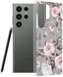 Husa Compatibila cu Samsung Galaxy S23 Ultra Techsuit Marble Bloom of Ruth Gray 