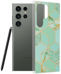Husa Compatibila cu Samsung Galaxy S23 Ultra Techsuit Marble Green Hex 