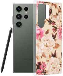 Husa Compatibila cu Samsung Galaxy S23 Ultra Techsuit Marble Mary Berry Nude 