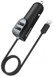 Incarcator Auto Baseus Universal 2xUSB 5 5A + Cablu Compatibil cu iPhone Lightning Negru 