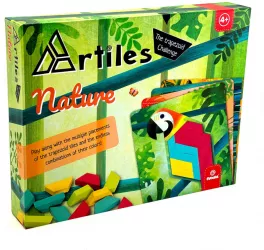 Joc educativ tip mozaic cu forme trapezoidale Natura 
