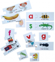 Joc Headu Montessori - Joc tactil ABC in limba romana 