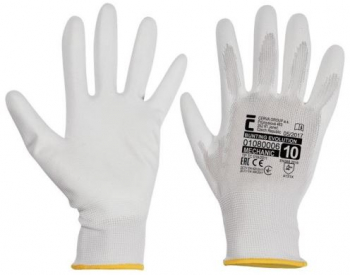 Manusi de lucru Cerva Bunting Evolution White nylon cu protectie nitril marimea L