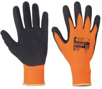 Manusi de protectie fara cusaturi Cerva Palawan Orange cu strat de latex marimea L 