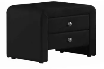 Noptiera din piele ecologica neagra Wilson 50x38x37 cm 