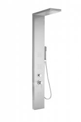 Panel dus multifunctional MANHATTAN - METAFORM Italy cu hidromasaj si efect de cascada cu suprafata din inox satinat. 