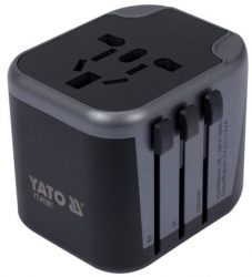 Priza adaptoare pentru calatorii Yato 2xUSB protectie copii 1840W 12W