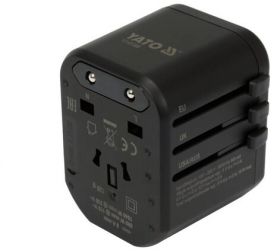 Priza adaptoare pentru calatorii Yato USB-C USB-A protectie copii 18W