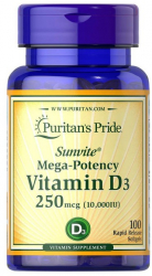 Puritan Pride Vitamina D3 10.000 IU 250 mcg - 100 Capsule 
