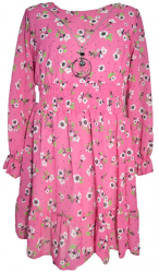 Rochie eleganta cu maneca lunga si lant pentru fete Lucky Girl 270323-29-122-128 Fucsia 