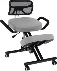 Scaun birou ergonomic bej negru Rufus 68x61x90 cm 