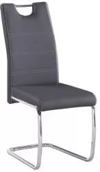 Scaun piele ecologica gri inchis Abira 43x44x96 cm 