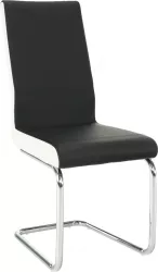 Scaun piele ecologica negru alb cadru crom Neana 42x42x98 cm 