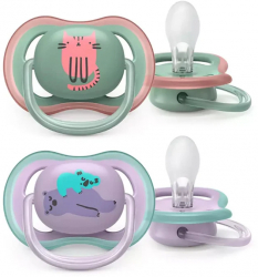Set 2 suzete ortodontice din silicon Philips Avent Ultra Air SCF085 18 Multicolor 