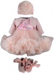 Set 4 piese pentru fete Mini Junior 01-ROC-1-3-luni-68-cm Roz 