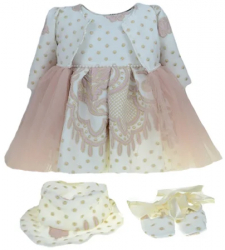 Set 4 piese pentru fete Mini Junior 03-ROC-3-6-luni-62-cm Alb 