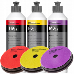 Set de polisat auto Koch Chemie 3 paste si bureti 250ml H9F6M3-B 
