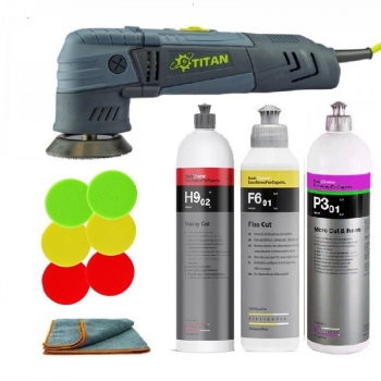 Set masina polish Titan TDA75 paste 3 pasi Koch Chemie 250ml bureti 50/75mm TDA75-3KC 