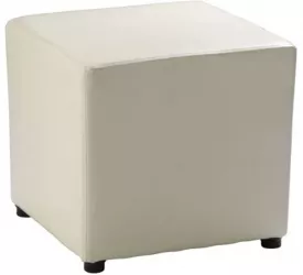 Taburet piele ecologica alba Niki 36x36x36 cm 