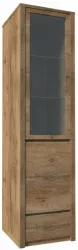 Vitrina mdf stejar lefkas inchis Montana 50x43x197 cm 