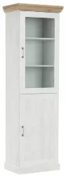 Vitrina pal alb pin nordic maro stejar salbatic Royal 57x39x187 cm 