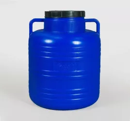 Bidon 80 litri gura mare cu capac prin infiletare Sterk Plastic Albastru 