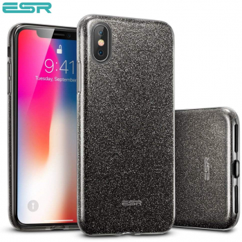 Carcasa ESR Makeup Glitter iPhone X Black 
