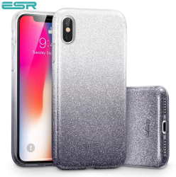 Carcasa ESR Makeup Glitter iPhone X Ombre Black 