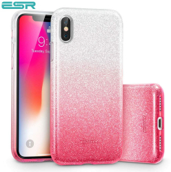 Carcasa ESR Makeup Glitter iPhone X Ombre Pink 