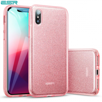 Carcasa ESR Makeup Glitter iPhone XS Max Rose Gold 