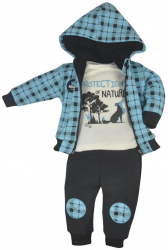 Compleu 3 piese pentru baieti Koala Wild Nature 09-197-AL Albastru 