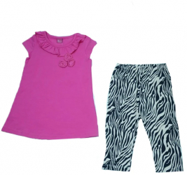 Compleu de vara doua piese pentru fete Atut A-4725RD-110 Fucsia