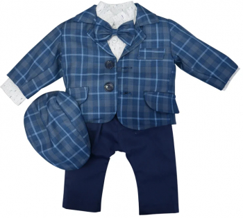 Costum elegant 5 piese pentru baieti Micul Vip CEPB-124-68 Bleumarin 