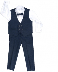 Costum elegant din 4 piese pentru baieti LA Kids 1770-B-86 Bleumarin 