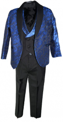 Costum elegant din 4 piese pentru baieti La Kids 1771AA-86 Albastru 