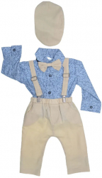 Costum elegant din 5 piese pentru baieti Micul Vip C030623-3-74 Crem 