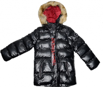 Geaca imblanita pentru baieti Mini Junior KK-1009-A-140 Negru 