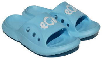 Papuci dama Ego din spuma cu logo aplicat - Bleu 39