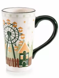 Set 2 cani ceramica Craciun Winter Village 9x16 cm 550 ml 