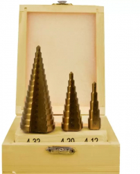 Trusa cu 3 burgie in trepte 4-32mm 