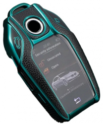 Husa insertii piele verde pentru cheie BMW 5 7 series G11 G12 G30 G31 G32 i8 I12 I15 G01 X3 G02 X4 G05 X5 G07 X7 