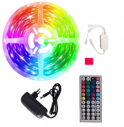 Kit Banda LED 5050 RGB SIKS Exterior IP65 Control Din Telecomanda Lumina Multicolora 10 metri Schimbare Culori Led Strip Multicolora 