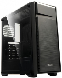 Carcasa Spacer SPCS-GC-TOP-GLASS Black 