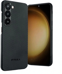 Husa Pitaka MagEZ 3 Aramida compatibila cu Samsung Galaxy S23 Plus MagSafe Negru 