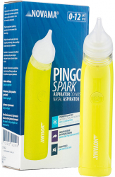 Aspirator nazal electric Novama Pingo Spark pentru copii 0-12 ani 2 varfuri silicon iluminare LED cu baterii Verde lime 