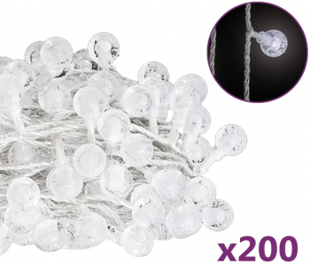 vidalXL Ghirlanda luminoasa 200 LED-uri alb rece 8 functii 20 m 