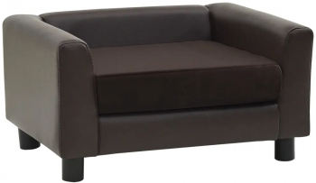 vidaXL Canapea pentru caini maro 60x43x30 cm plus and piele ecologica 