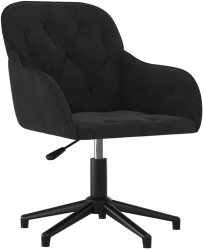 vidaXL Scaun de birou pivotant negru catifea 
