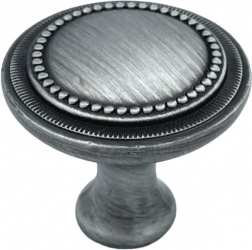 Buton pentru mobila Baroc finisaj argint antichizat periat D 32 mm 